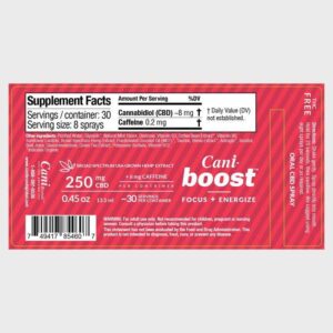Cani-Boost Broad Spectrum CBD Oral Spray Label