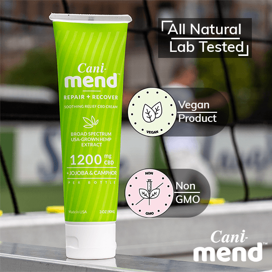 Alt=“CBD muscle relief cream with all natural, lab tested ingredients. Vegan and NON-GMO”