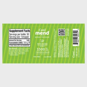 Cani-Mend Broad Spectrum CBD Oil 1500 Label